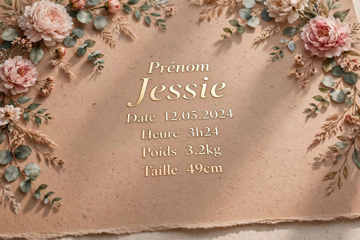 informations de naissance personnalisables